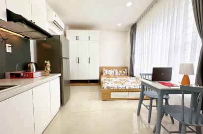 Bright studio apartmemt for rent on Le Van Tho Street