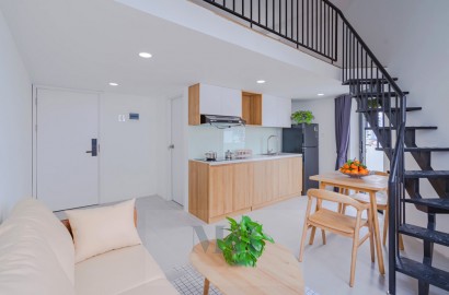 Nice duplex apartment with fully furnished, balcony on Tran Xuan Soan street