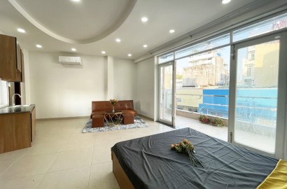 Bright 1 bedroom apartment for rent with balcony on No Trang Long street