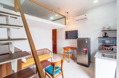 Attic studio apartment with balcony, fully furnished near Ba Chieu market