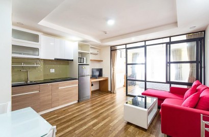 1 bedroom apartment with wooden floor, airy balcony in Thao Dien area