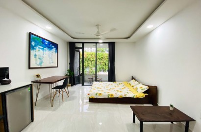 Serviced apartment with balcony on No Trang Long street