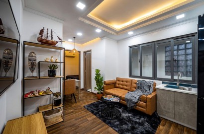 1 bedroom apartment with wooden furniture in Tan Binh district