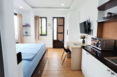 Studio with cool green balcony, private washing machine on Luy Ban Bich street
