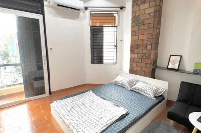 Apartment with balcony, bedroom separate from kitchen on Luu Nhan Chu street
