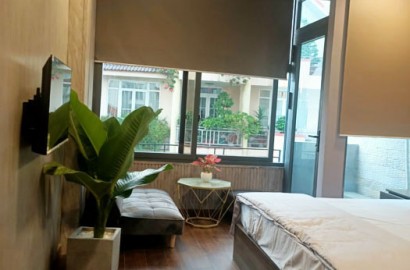 Studio apartment with wooden floor with balcony Thai Ly street