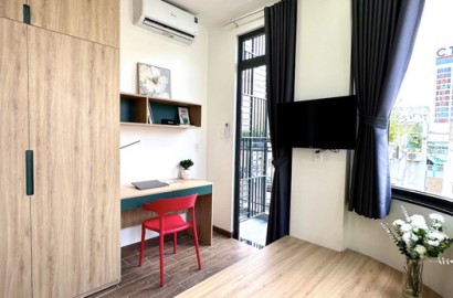 Cho thuê căn hộ studio tiện nghi, ban công Cư Xá Trần Quang Diệu