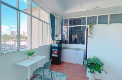 Bright studio apartmemt for rent on Nguyen Chi Thanh Street