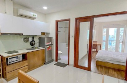 Wooden floor 1 Bedroom apartment for rent with balcony, bathtub in Binh Thanh District